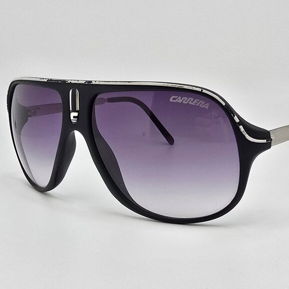 Carrera Safari Matte Black Frame Dark Grey Gradient Lens Aviator Sunglasses 62mm - Picture 1 of 12
